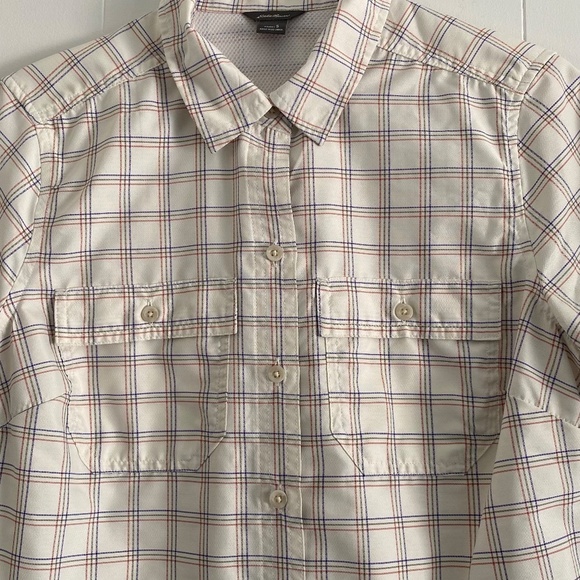 Ladies Eddie Bauer lightweight summer button up short sleeve top size S - Picture 4 of 10